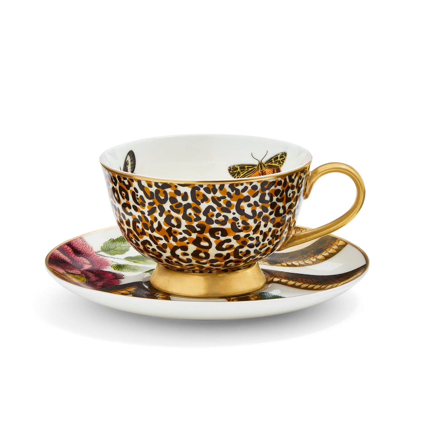 Creatures of Curiosity Çay Fincanı ve Tabağı 260 ml - Leopar