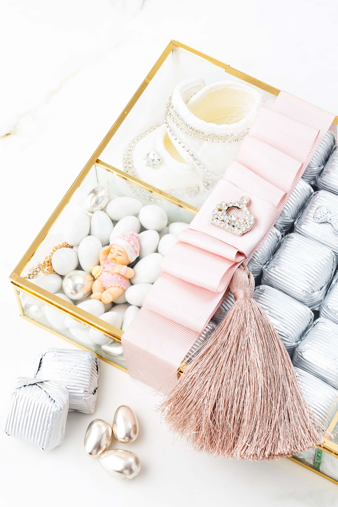 No:3 Cam Kutu Aranjman Yeni Doğan Hediyelik