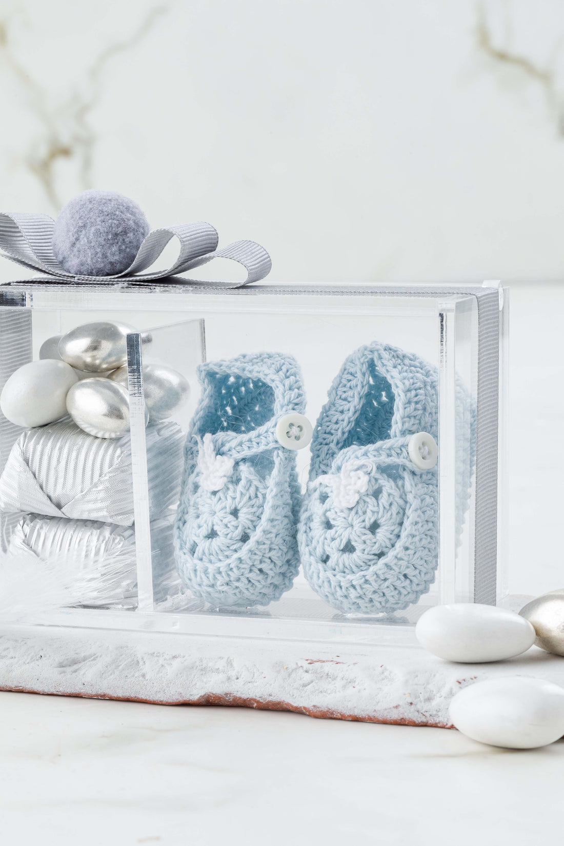 No:20 Pleksi Kutu Mavi Patikli Yeni Doğan Hediyelik