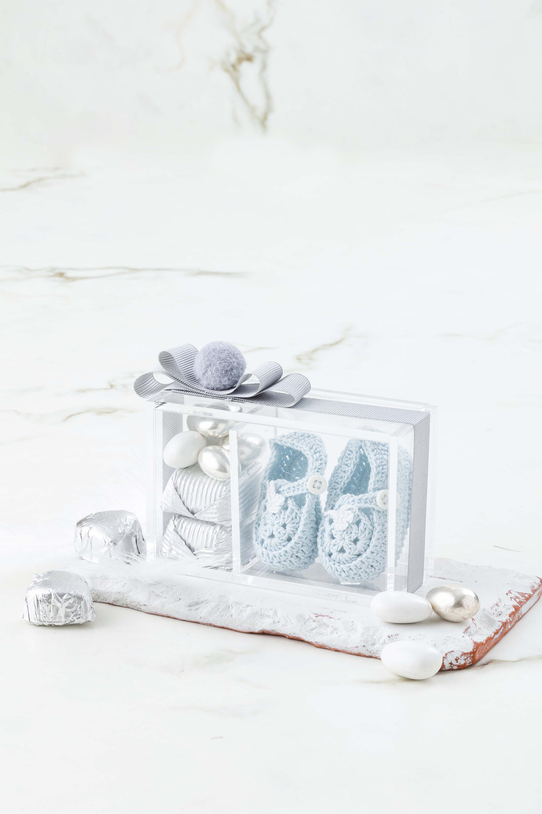 No:20 Pleksi Kutu Mavi Patikli Yeni Doğan Hediyelik