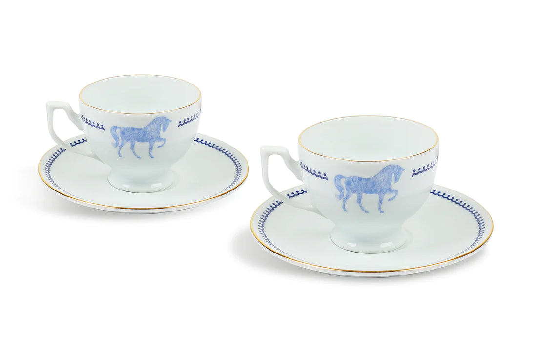 Horse Luck Blue Türk Kahvesi Fincanı