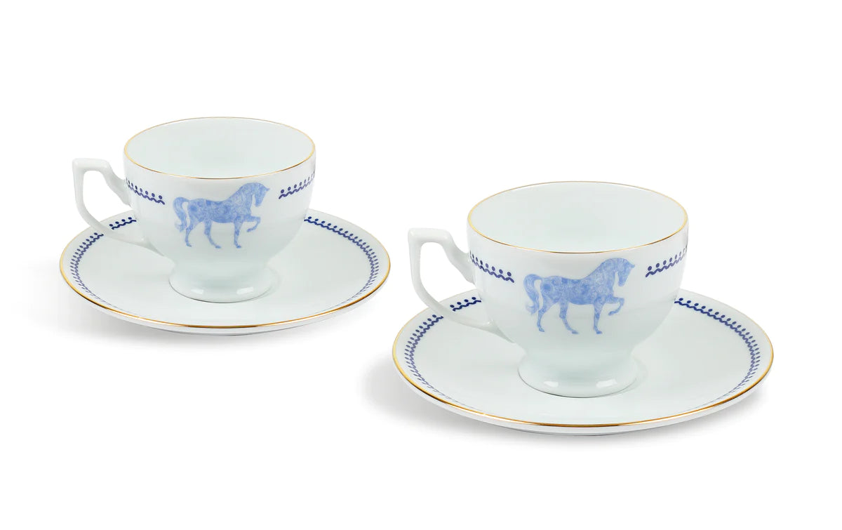 Horse Luck Blue Türk Kahvesi Fincanı