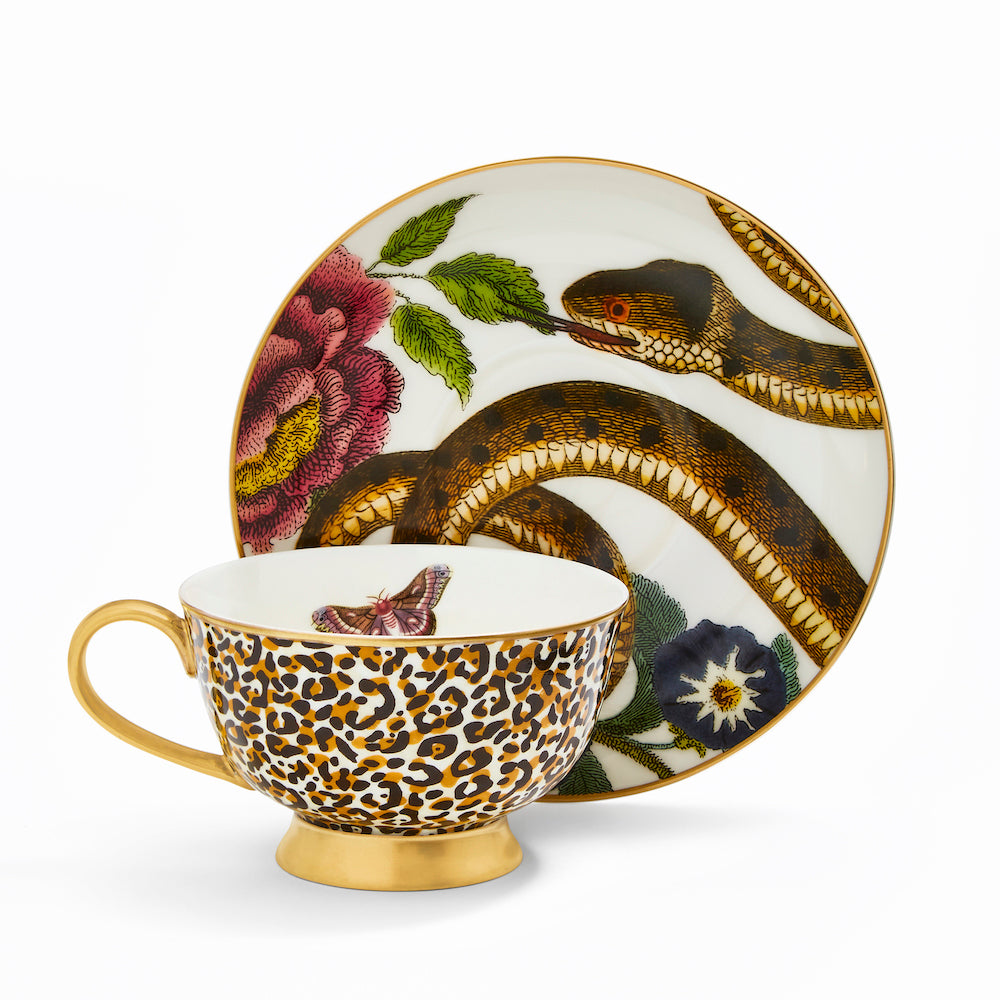 Creatures of Curiosity Çay Fincanı ve Tabağı 260 ml - Leopar
